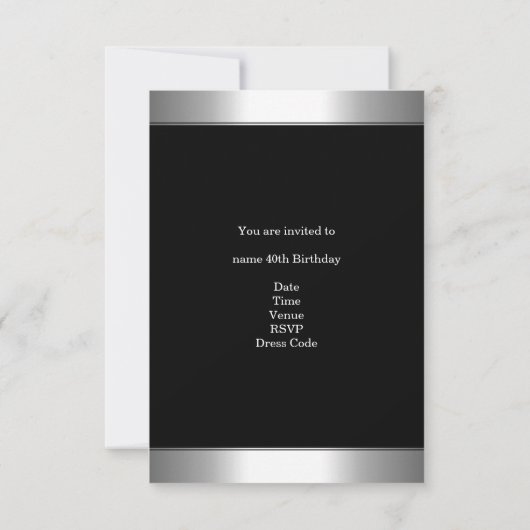 Mannen verjaardagsfeest Metal Chrome Afbeeldingen Kaart (Achterkant)