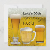 Mannen Verjaardagsfeestje Drinken Bier Elke Leefti Kaart (Voorkant)