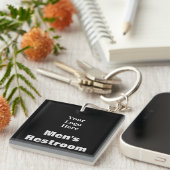 Mannen Verkocht Restroom Black Business Uw Logo hi Sleutelhanger (Voorkant Rechts)