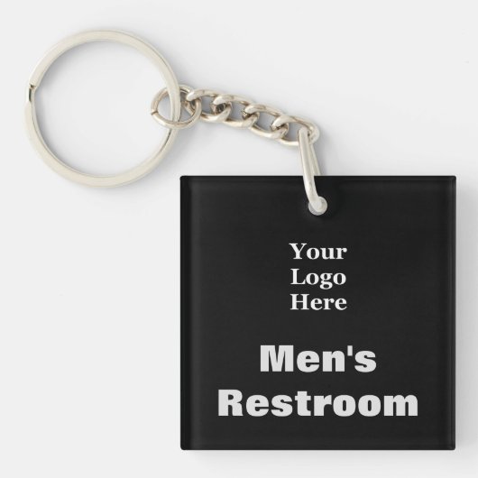 Mannen Verkocht Restroom Black Business Uw Logo hi Sleutelhanger (voorkant)