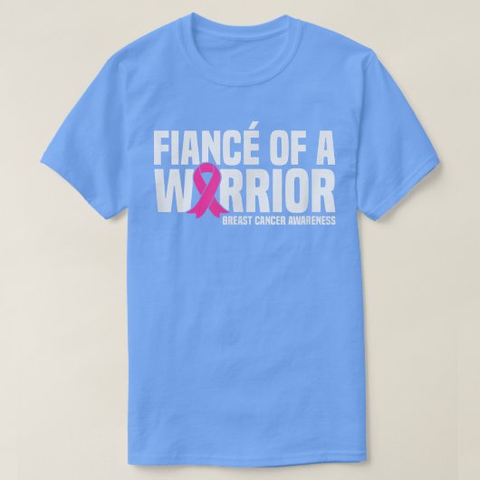 Mannen verloofde van een Warrior Pink Ribbon Breas T-shirt (Design voorkant)