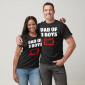 Mannen vermoeide vader van 3 drie jongens lage bat t-shirt (Unisex)