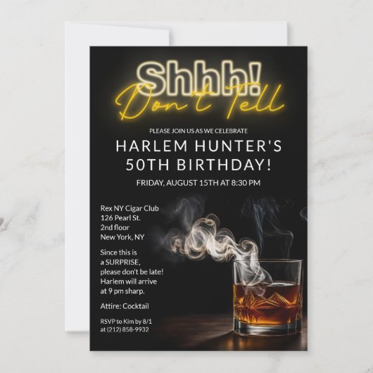 Mannen Verrassingsrook & Whiskey Verjaardag Kaart (Voorkant)