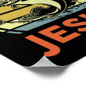 Mannen verslaafd aan jezus Christelijk Vis-shirt G Poster (Hoek)