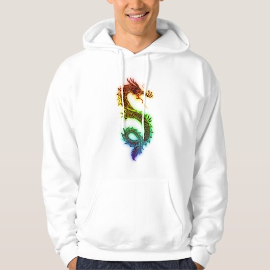 Mannen Verzameld overhemd regenboogdraak Hoodie (Voorkant)
