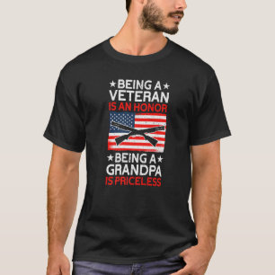Mannen Veteraan Honor Grandpa Priceless American G T-shirt