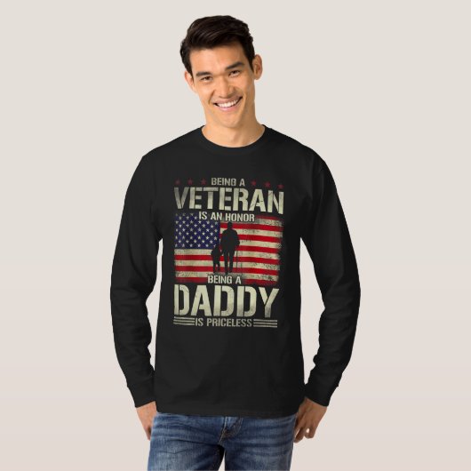 Mannen veteraan is een eer dat pappa prik is t-shirt (Voorkant volledig)