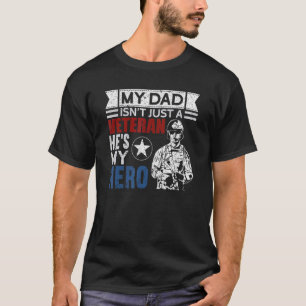 Mannen Veteraan Papa Hij is mijn Hero Proud Americ T-shirt