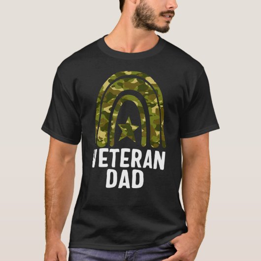 Mannen Veteraan Veteranen Dag Cool Camo Pattern Bo T-shirt (Voorkant)
