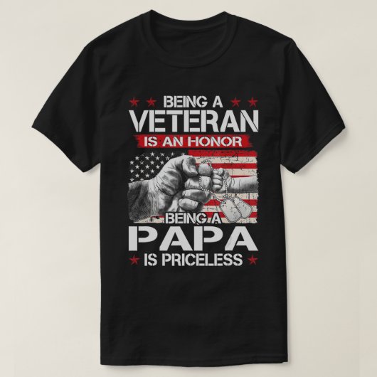 Mannen veteranendag is veteraan en een eerbetoon i t-shirt (Design voorkant)