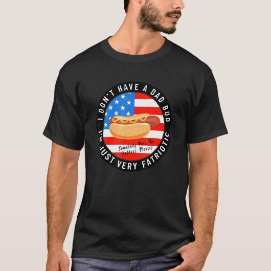 Mannen vetman vierde juli pa Bod Humor ons vlag T-shirt (Voorkant)