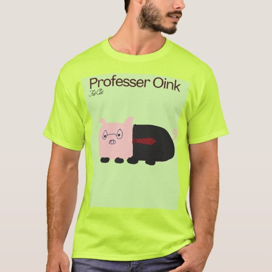 mannen vette kat professer varkensvlees shirt. t-shirt (Voorkant)