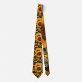 "Mannen Vibrant Yellow Sunflower Print Stropdas. Stropdas (Voorkant)