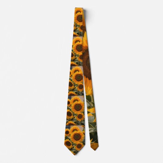 "Mannen Vibrant Yellow Sunflower Print Stropdas. Stropdas (Voorkant)