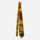 "Mannen Vibrant Yellow Sunflower Print Stropdas. Stropdas (Achterkant)