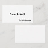 Mannen Victoriaans Calling Cards Contactkaartje (Voorkant / Achterkant)