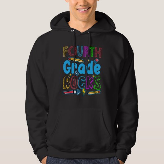 Mannen vierdegraads Rocks Team 4e graad leraar Hoodie (Voorkant)