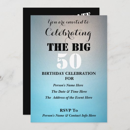 Mannen viert THE BIG (elke leeftijd) - Kaart (Voorkant / Achterkant)