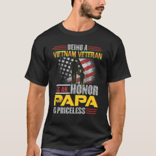 Mannen Vietnamveteraan papa voor vader in veteraan T-shirt