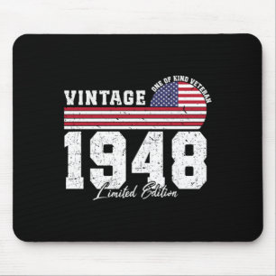 Mannen Vintage 1948 Verjaardag Amerikaanse Vlag Muismat