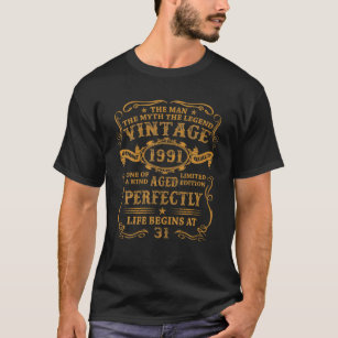 Mannen Vintage 1991 Man Myth Legend 31 jaar oud ca T-shirt