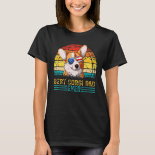 Mannen Vintage Best Corgi Pap Oog Mannen Vaderdag T-shirt