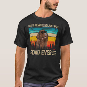 Mannen Vintage Best Newfoundland Dog Dad ever Fath T-shirt