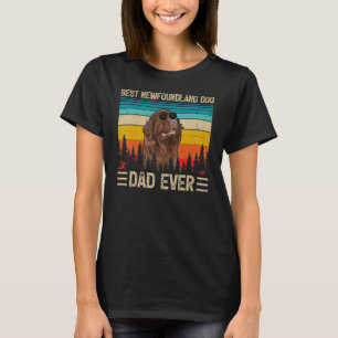 Mannen Vintage Best Newfoundland Dog Dad ever Fath T-shirt