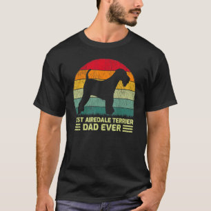 Mannen Vintage Beste Airedale Terrier Pap ooit Fat T-shirt