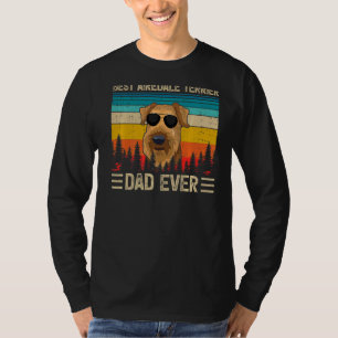 Mannen Vintage Beste Airedale Terrier Pap ooit Fat T-shirt