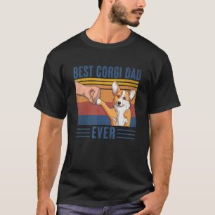 Mannen Vintage Beste Corgi Vader Ooit Vuist Bump C T-shirt