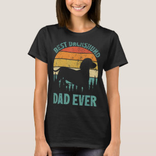 Mannen Vintage Beste Dachshund Pap Oog Vaderdag T-shirt