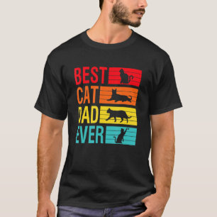 Mannen Vintage Beste Kat Vader Ooit Retro Vaderdag T-shirt