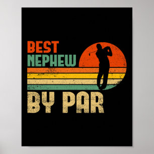 Mannen Vintage Beste neefje van Par Funny Golf Nep Poster