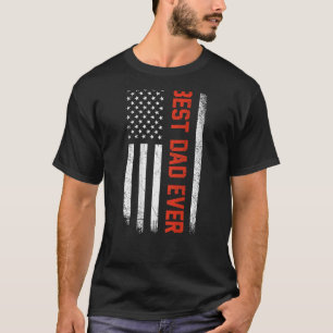 Mannen Vintage Beste Papa Ooit Amerikaanse Vlag Va T-shirt