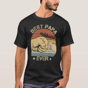 Mannen Vintage beste papa ooit vuist bump grappige T-shirt