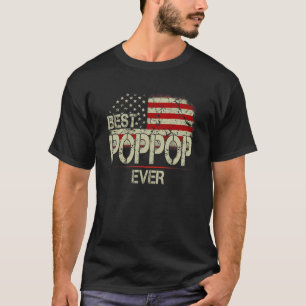 Mannen Vintage beste poppop ooit met Amerikaanse v T-shirt