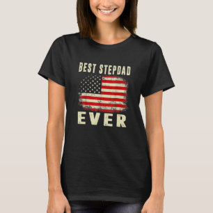 Mannen Vintage Beste stiefvader ooit Amerikaanse v T-shirt