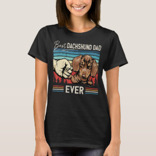 Mannen Vintage beste teckel papa hond voor vaders T-shirt