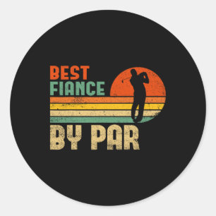 Mannen Vintage Beste verloofde door Par Funny Golf Ronde Sticker
