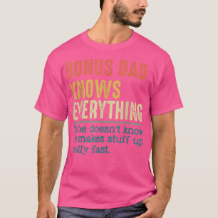 Mannen Vintage Bonus papa weet alles wat goed is v T-shirt