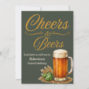 Mannen Vintage Cheers and Beers 40e verjaardag Kaart