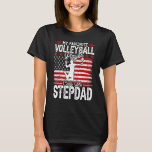 Mannen Vintage Mijn favoriete Volleybalspeler roep T-shirt