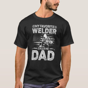 Mannen Vintage Mijn favoriete Welder noemt me papa T-shirt