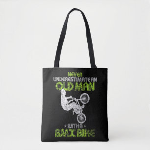 Mannen Vintage onderschat nooit een oud Man met ee Tote Bag