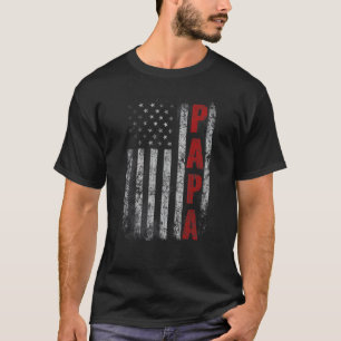Mannen Vintage Papa Amerikaanse Papa Vader USA Vla T-shirt