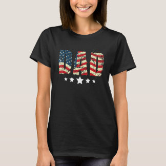 Mannen Vintage Papa Amerikaanse vlag Vaderdag USA T-shirt