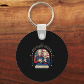Mannen vintage patriottisch trots samen ontwerp sleutelhanger (Voorkant)