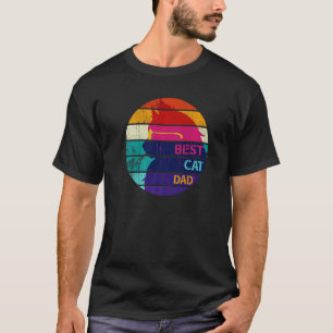 Mannen Vintage Retro Beste Kat Vader Vaderdag Kat T-shirt