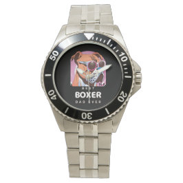 Mannen Vintage Retro Boxer Hondenliefhebber Papa Horloge